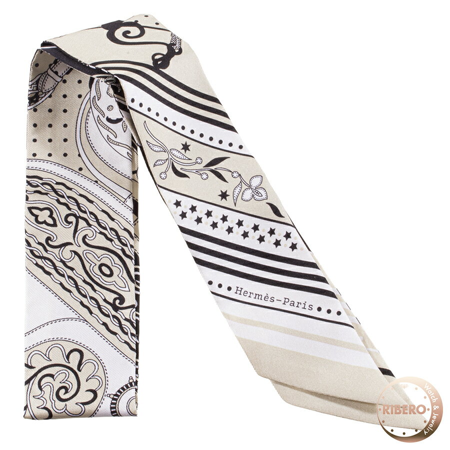 HERMES エルメス Festival des Amazones Bandana アマゾンの祭典 バンダナ 064217S 04 ツイリー スカーフ 2025SS ベージュ ホワイト【中古】のサムネイル