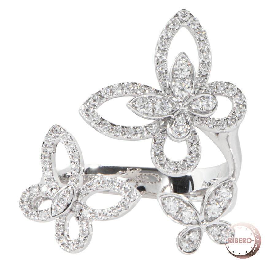 GRAFF グラフ トリプル バタフライ シルエット ダイヤモンド リング RGR790 リング・指輪 10号 シルバー【中古】のサムネイル