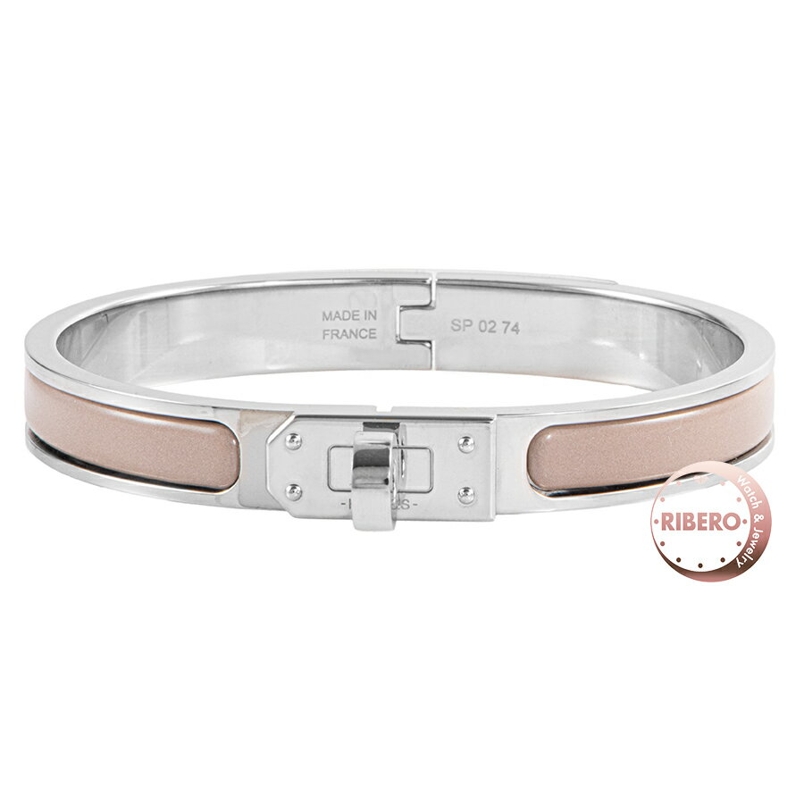 HERMÈS ベージュ レザーバングル レザーブレスレット-《コリエ・