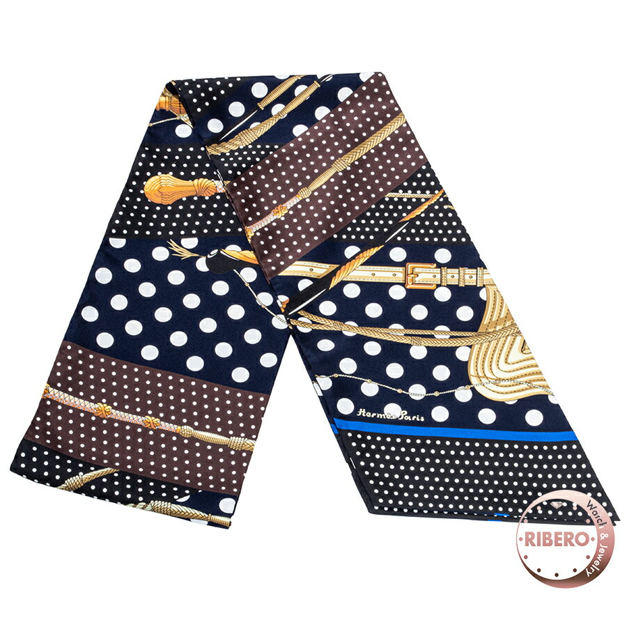 HERMES エルメス マキシツイリー Clic-Clac a Pois クリック・クラック・ドット 092676S 15 ツイリー ..