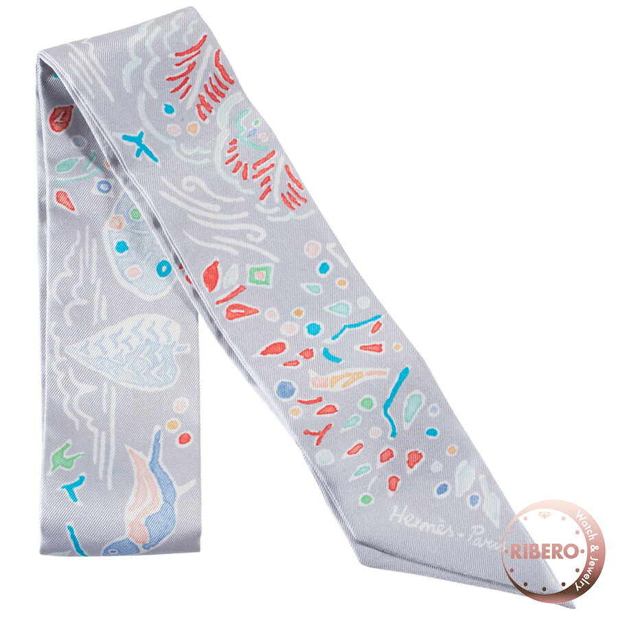 HERMES エルメス Isola di Primavera 春の島 063755S 02 ツイリー スカーフ 2022AW グレー マルチカラ..