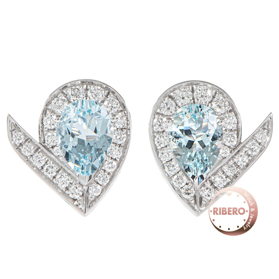 乐天商城 - Chaumet ショーメ ジョゼフィーヌ コレクション エグレット イヤリング ピアス 85190 K18WG ダイヤモンド アクアマリン シルバー ブルー【中古】