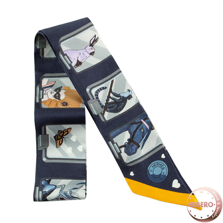 HERMES エルメス Hermes Story エルメス ストーリー 063875S 06 ツイリー 2023AW スカーフ ネイビー マ..