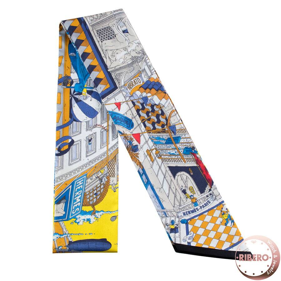 樂天商城 - HERMES エルメス ツイリー マキシツイリー Le Grand Prix du Faubourg フォーブルのグランプリ 533166S 06 シルク マルチカラー【中古】