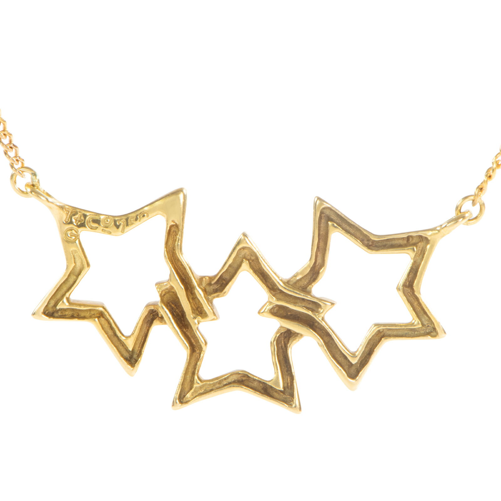 TIFFANY&Co. ティファニー トリプルスター ペンダント ネックレス ゴールド【中古】