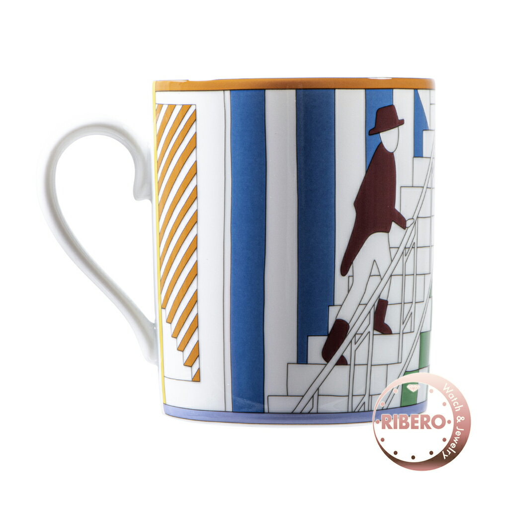 【未使用】HERMES エルメス PROMENADE AU FAUBOURG プロムナード オー フォーブル マグカップ ホワイト マルチカラー【中古】