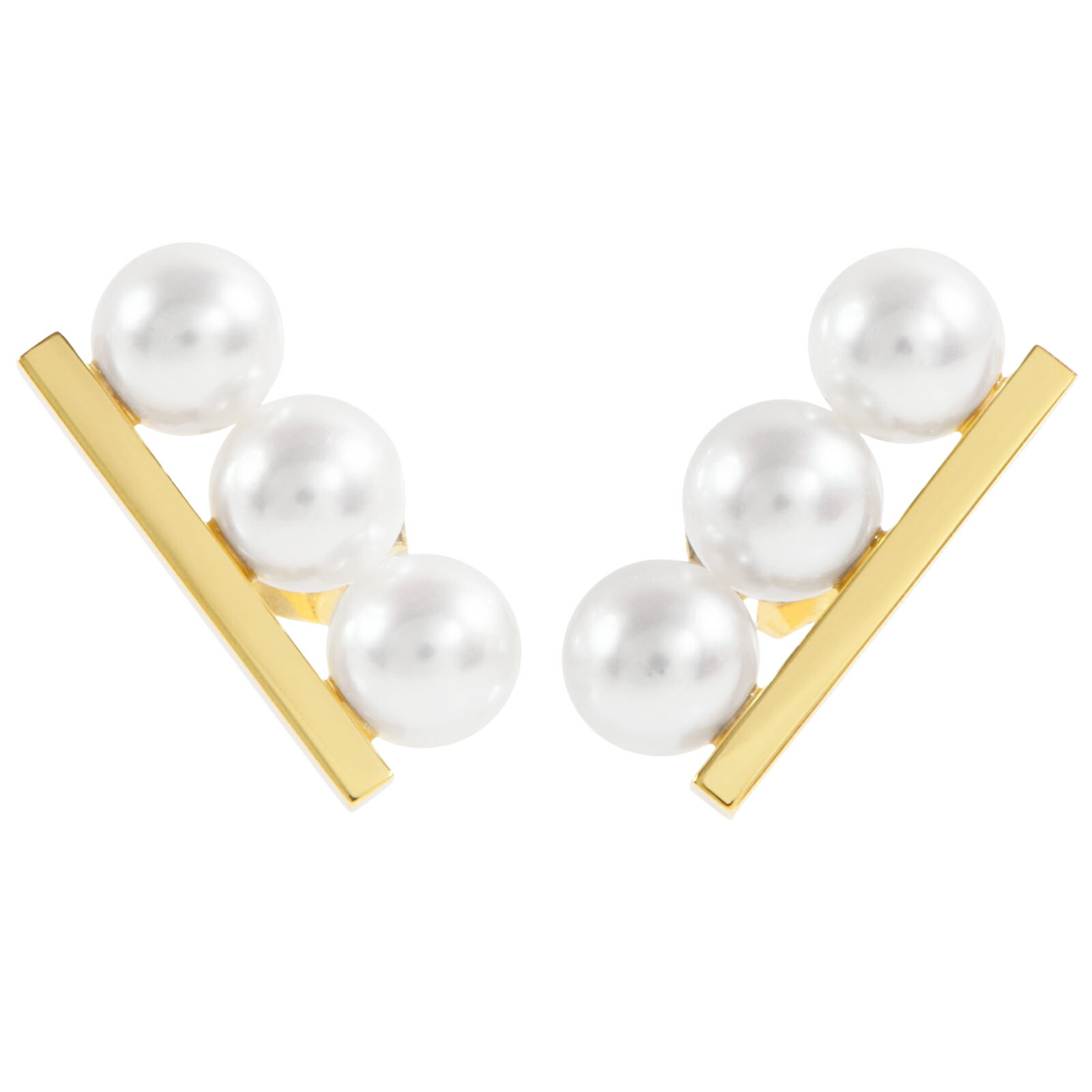 TASAKI タサキ バランス ネオ イヤリング E-4315-18KYG ピアス パール K18YG あこや真珠 ゴールド ホワイト【中古】