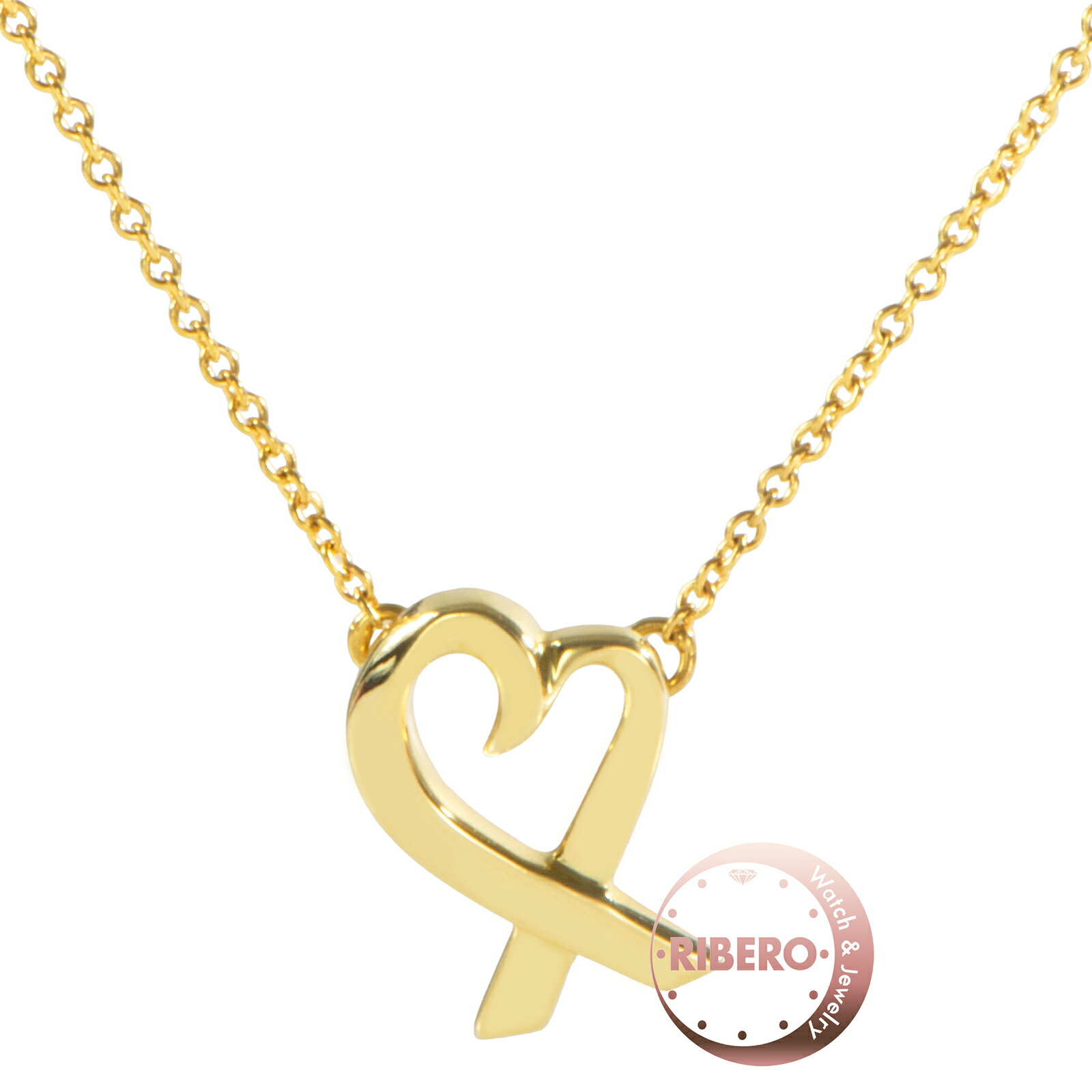 TIFFANY&Co. ティファニー ラビング ハート ペンダント ネックレス ゴールド【中古】