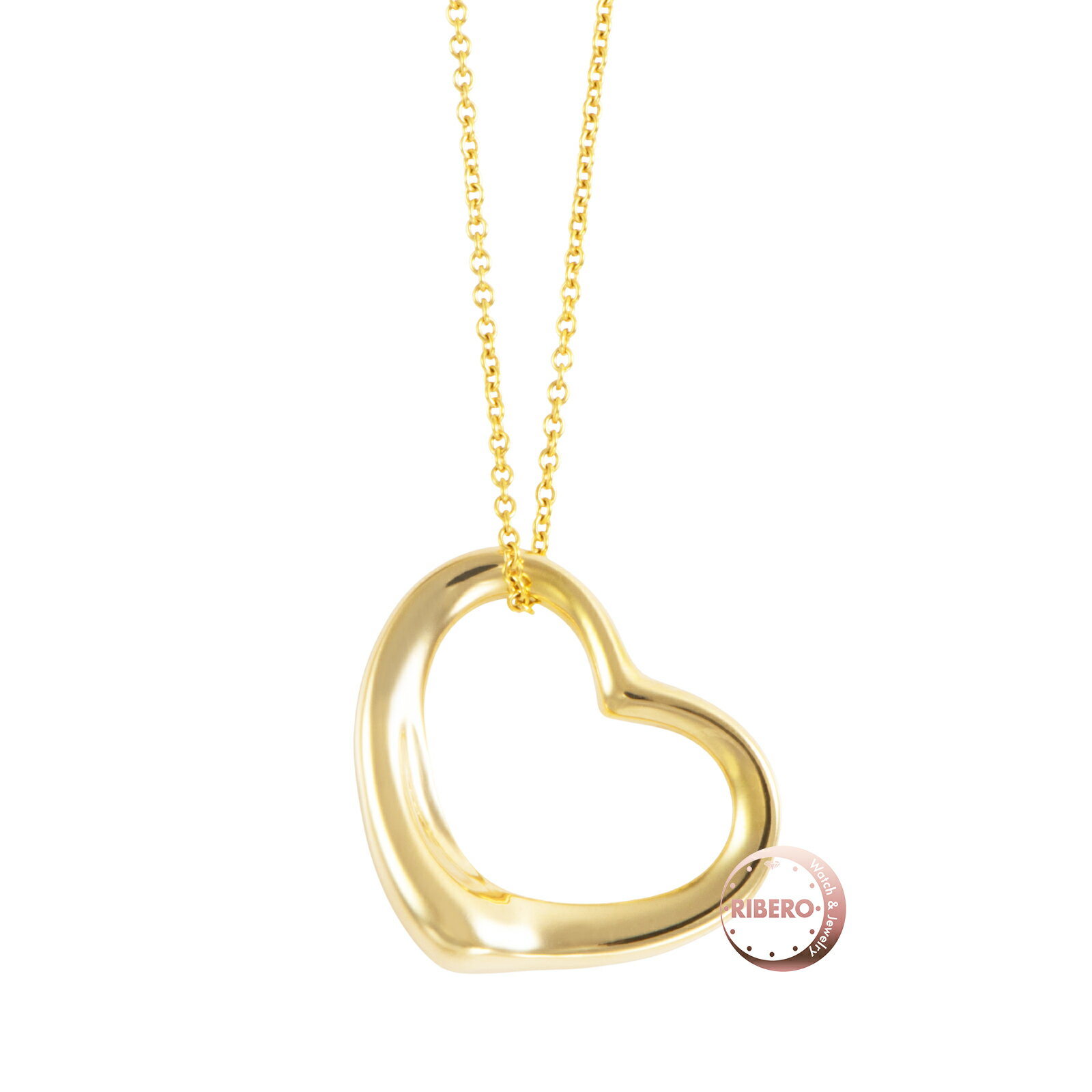 Rakuten - TIFFANY&Co. ティファニー オープンハート ペンダント ネックレス エルサ・ペレッティ K18YG ゴールド【中古】