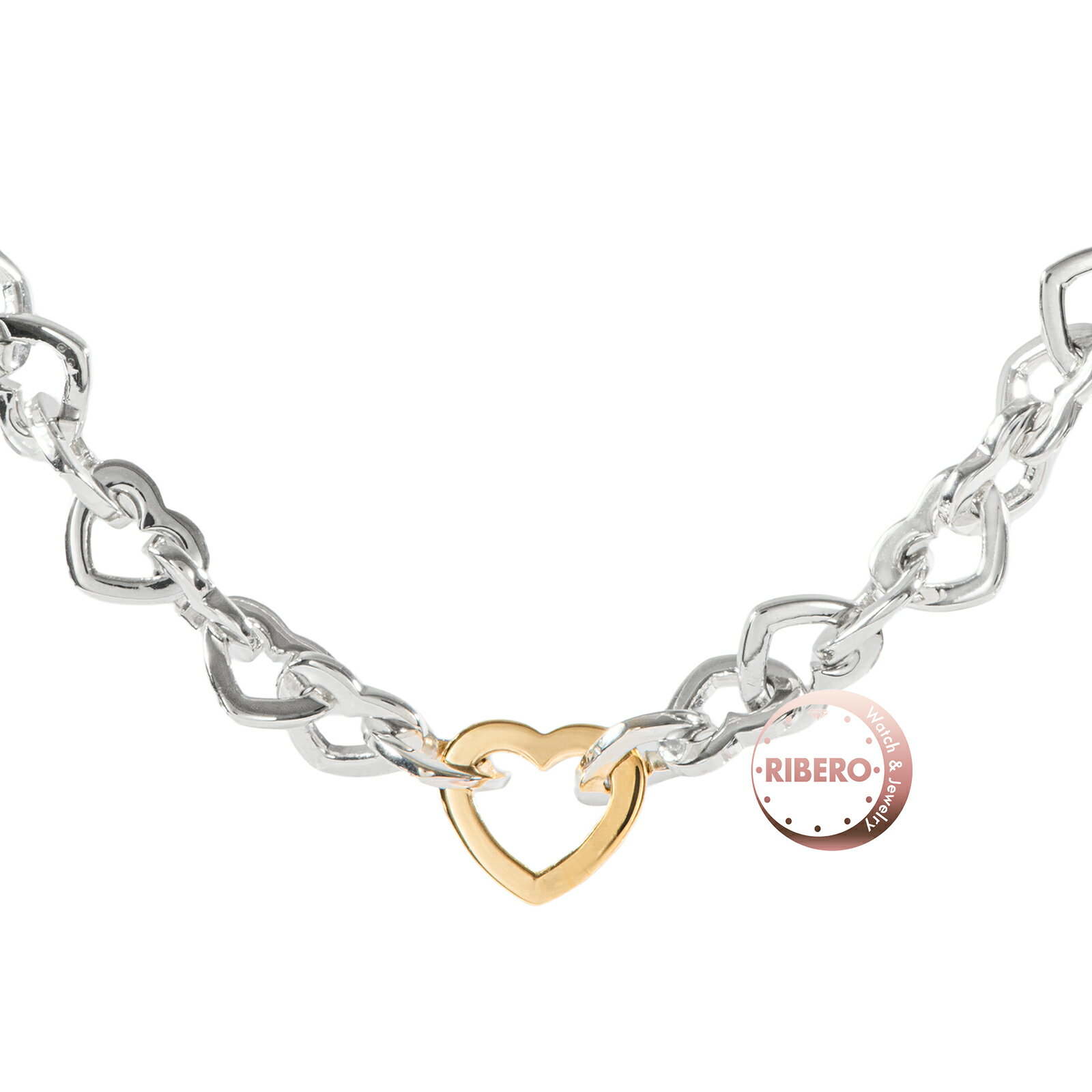 TIFFANY&Co. ティファニー ハートリンク ネックレス スターリングシルバー K18YG シルバー ゴールド【中古】