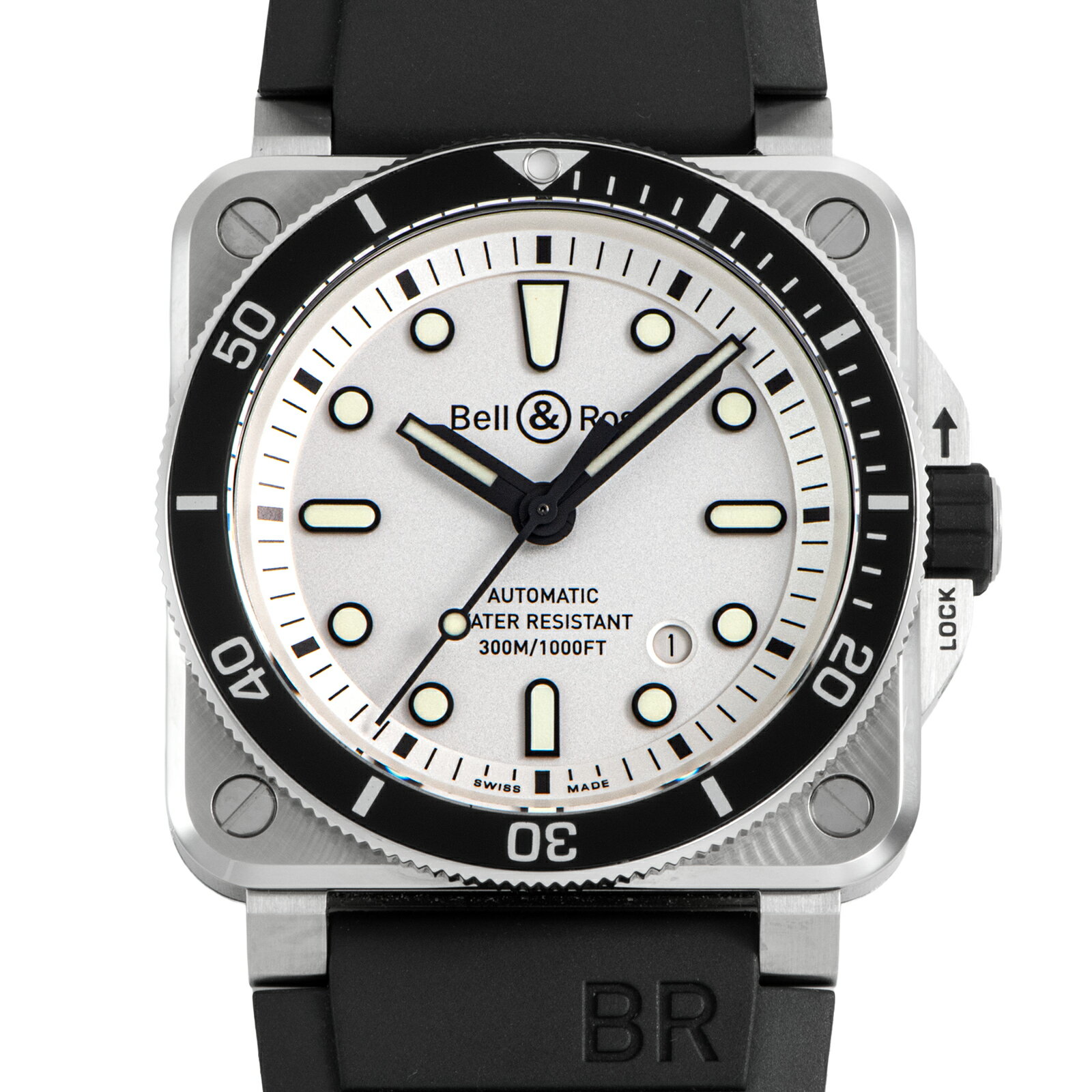 Bell＆Ross ベル＆ロス BR03-92 ダイバー ホワイト BR0392-D-WH-ST/SRB 保証書2025年【中古】