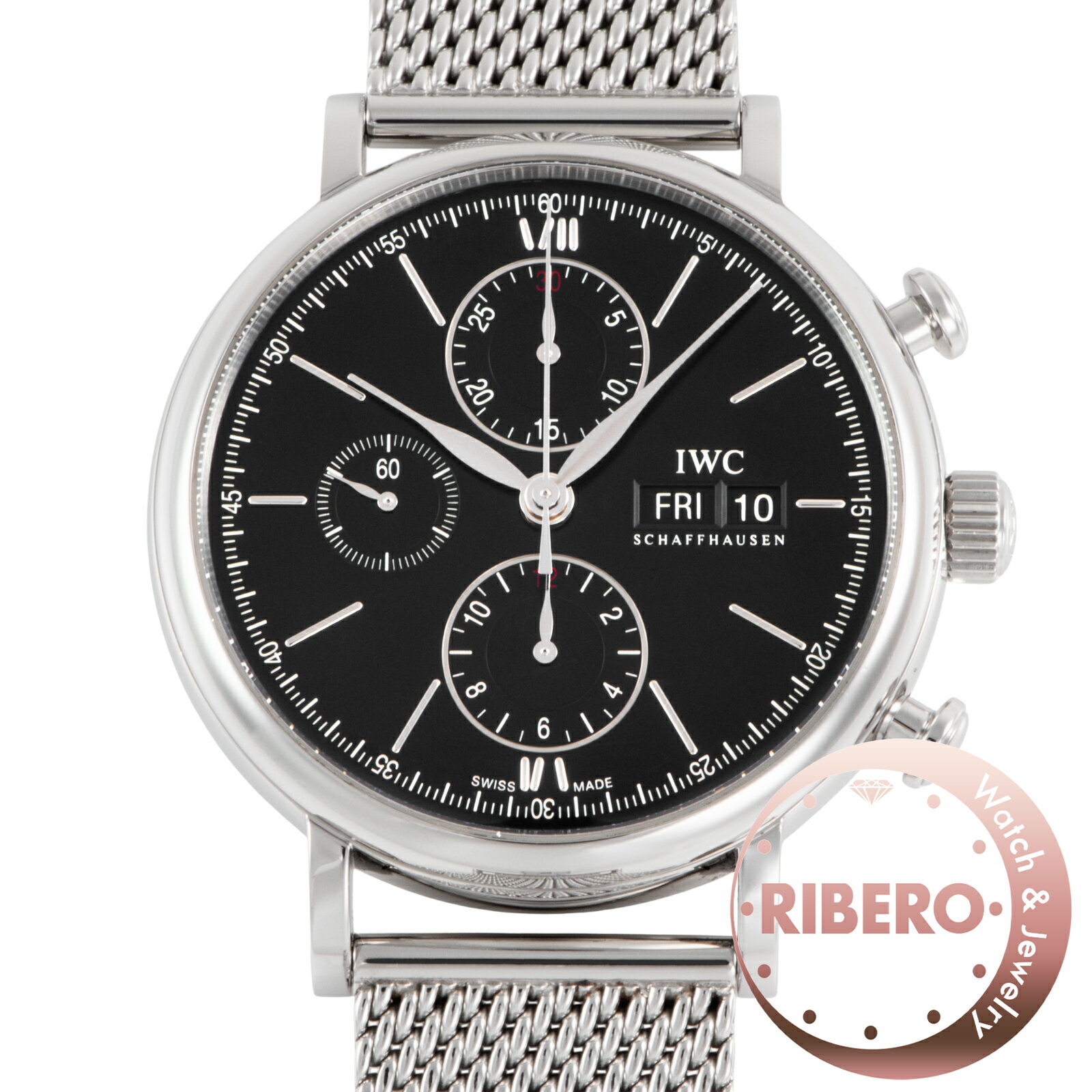 商品説明☆ポートフィノのシリーズからクロノグラフ機能が搭載された「IW391010」です。 42mmにサイズアップしてもすっきりした印象で一目でポートフィノと分かるデザインです。 メッシュベルトは優しい装着感でヴィンテージの雰囲気も出ていま...