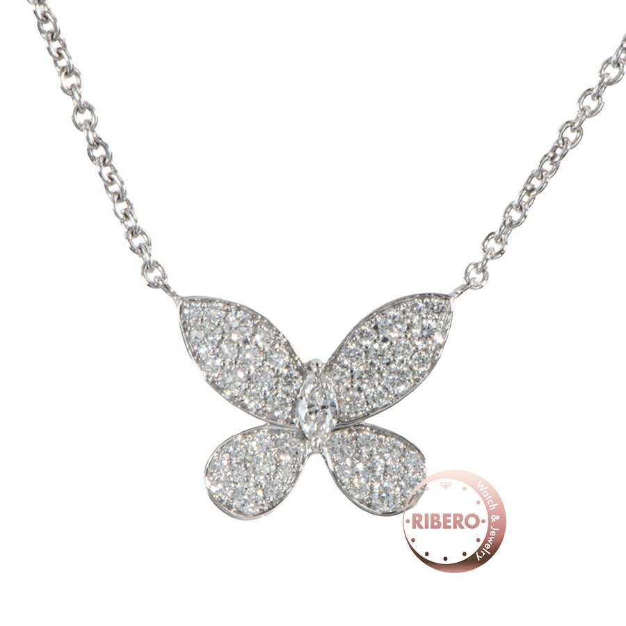 GRAFF グラフ パヴェ バタフライ ダイヤモンド ミニ ペンダント RGP550 ネックレス K18WG ダイヤモンド シルバー【中古】