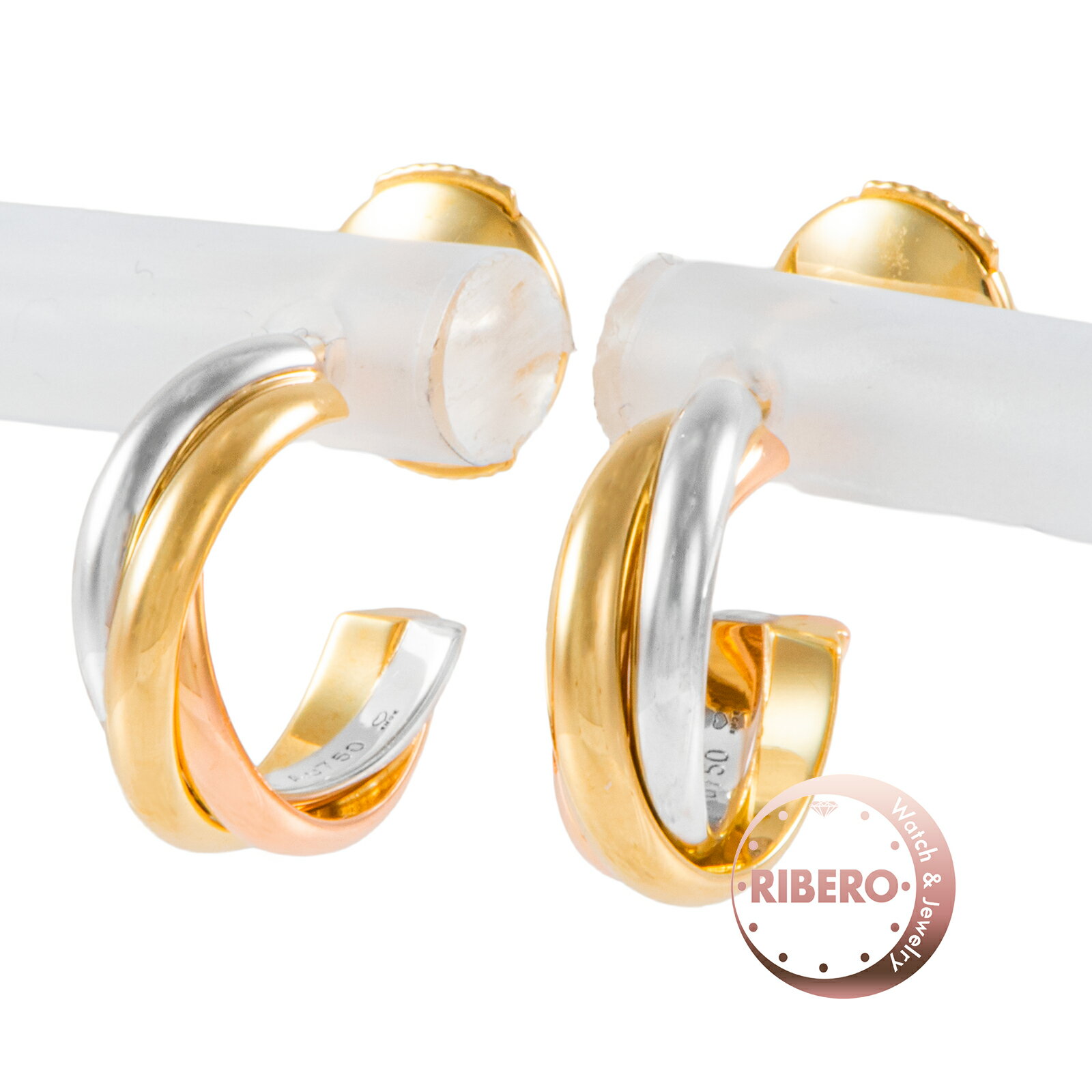 CARTIER カルティエ トリニティ イヤリング ミニモデル B8301540 ピアス K18YG ...