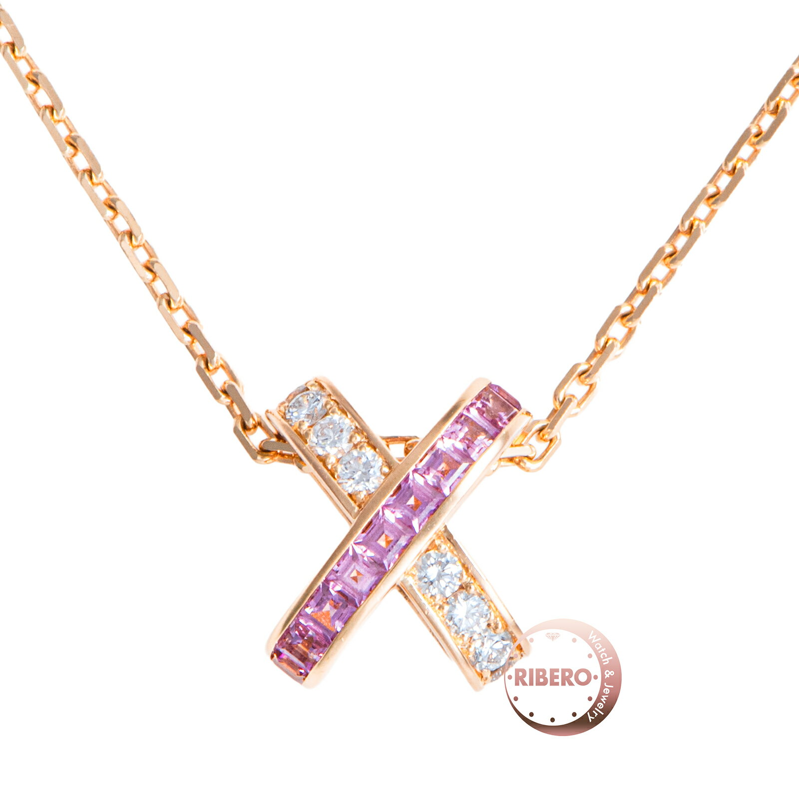 樂天商城 - Chaumet ショーメ リアン コレクション ジュ ドゥ リアン ペンダント 085456 ネックレス K18PG ダイヤモンド ピンクサファイア ピンク ゴールド【中古】