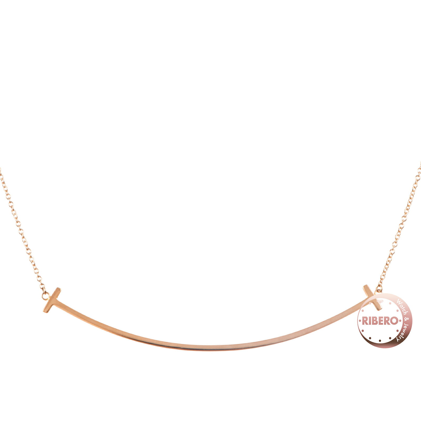 樂天商城 - TIFFANY&Co. ティファニー ティファニー T スマイル ペンダント ラージ ネックレス K18RG ピンク ゴールド【中古】
