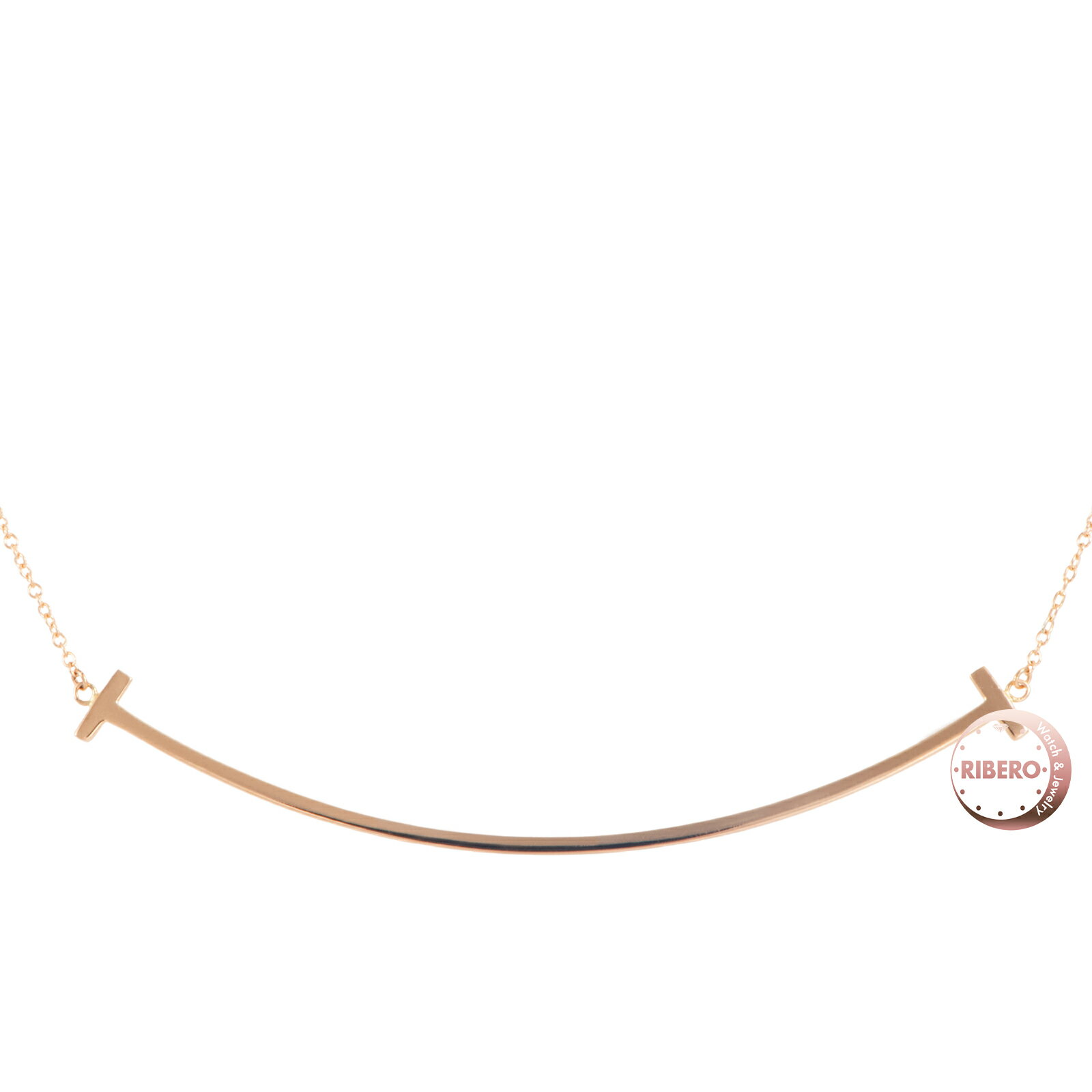 Rakuten - TIFFANY&Co. ティファニー ティファニー T スマイル ペンダント ラージ ネックレス K18RG ピンク ゴールド【中古】