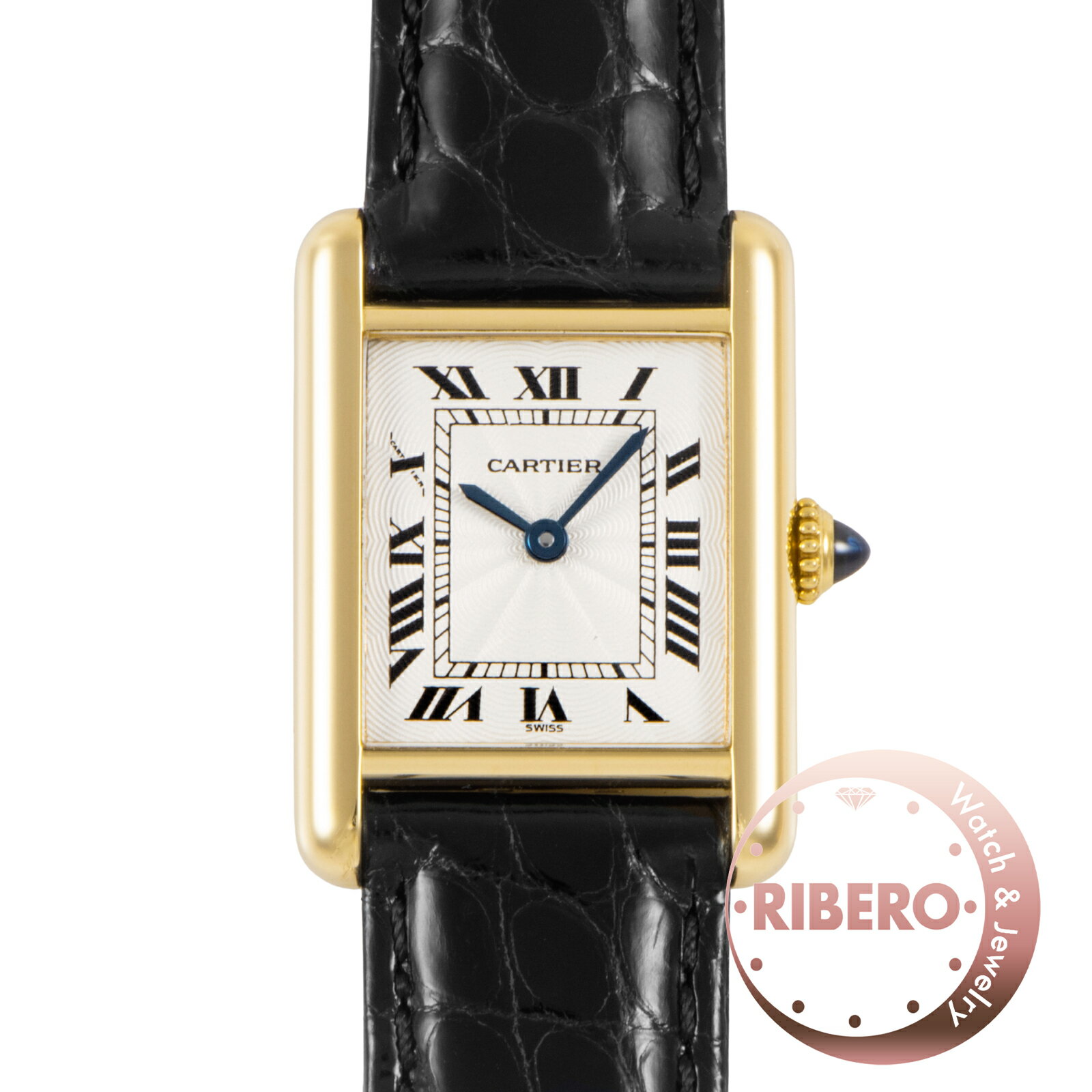 CARTIER カルティエ タンクルイSM ギョーシェ Dバックル 878087 K18YG【中古】 CARTIER カルティエ タンクルイSM ギョーシェ Dバックル 878087 K18YG