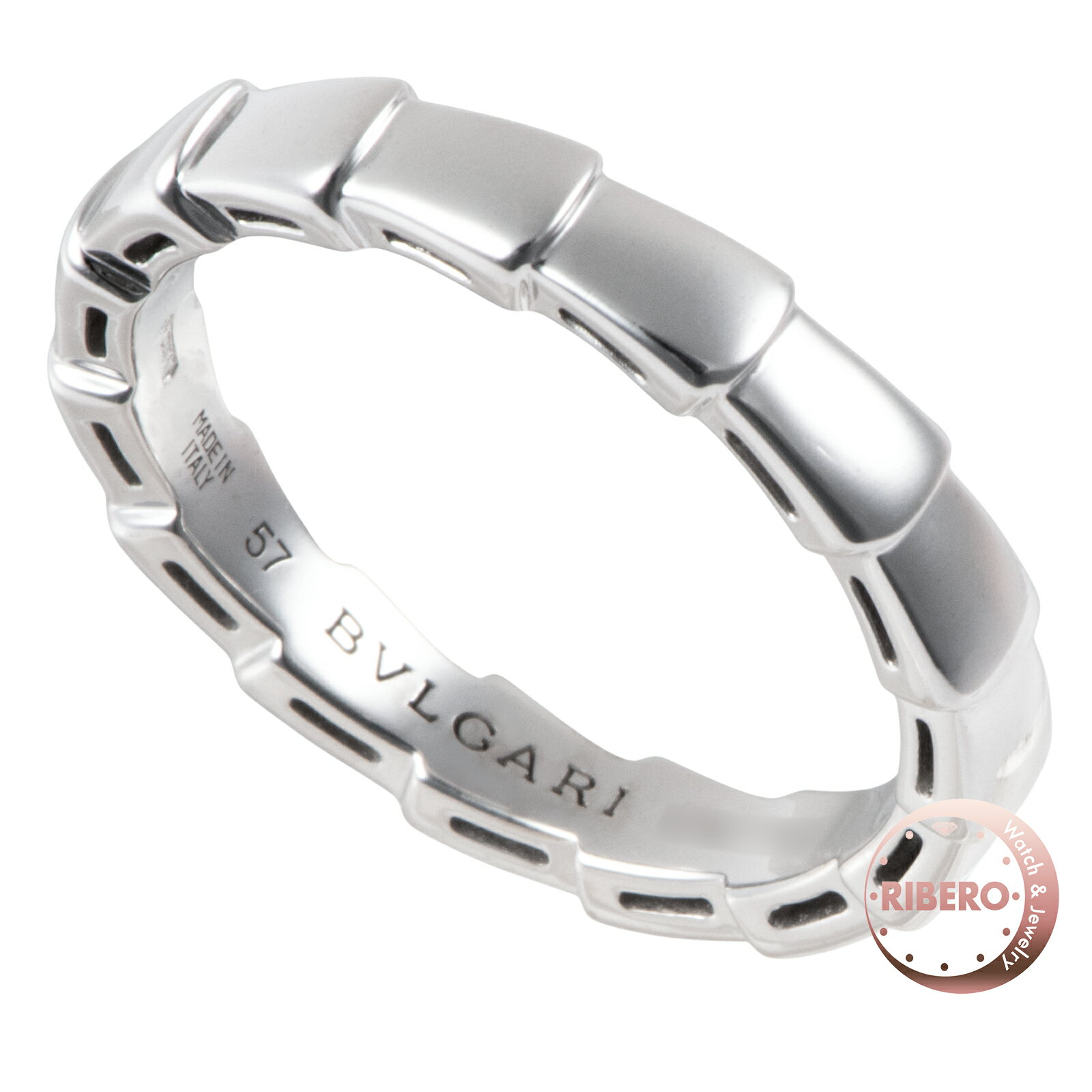 乐天商城 - BVLGARI ブルガリ セルペンティ ヴァイパー ウェディング リング 349686 指輪 17号 K18WG シルバー【中古】