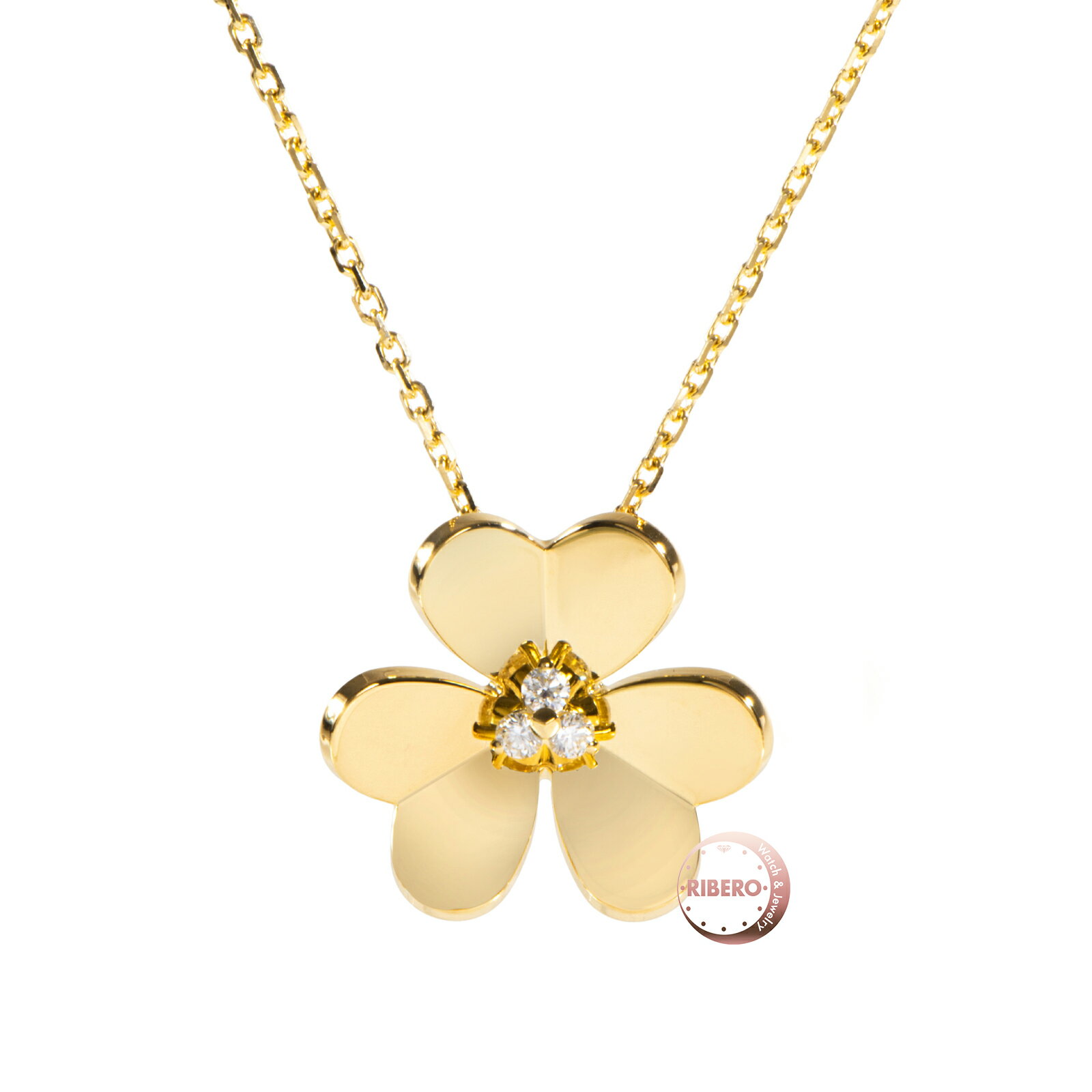 Rakuten - Van Cleef & Arpels ヴァンクリーフ＆アーペル フリヴォル ペンダント ラージモデル VCARC96800 ネックレス K18YG ダイヤモンド ゴールド【中古】