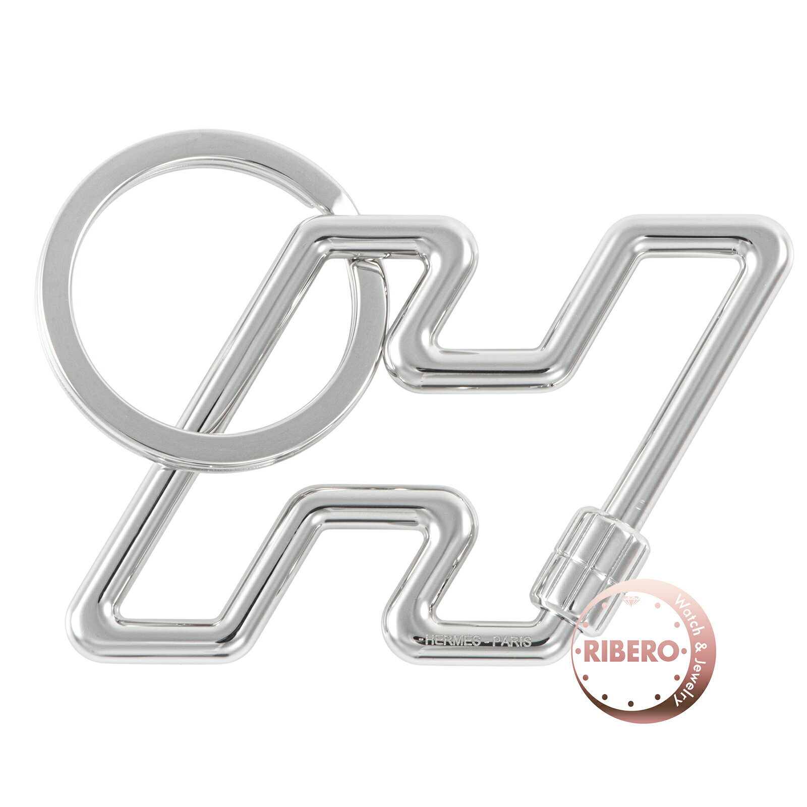 Rakuten - HERMES エルメス H トゥ スピード キーリング H077245FJ00 キーホルダー メタル シルバー【中古】