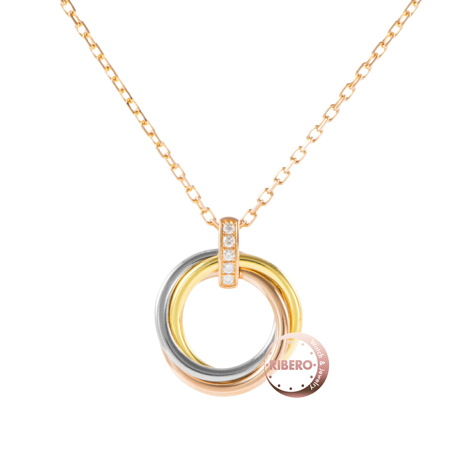 乐天商城 - Cartier カルティエ トリニティ ネックレス ペンダント K18YG K18WG K18PG ゴールド【中古】