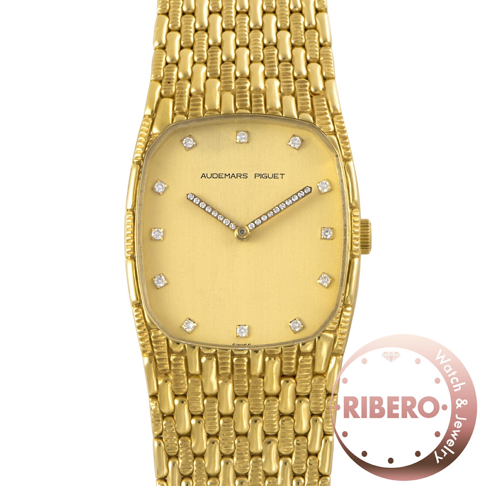 オーディマピゲトップハット形角形ムーヴ18KYG手巻き AUDEMARS PIGUET（オーデマピゲ）18KWG 金無垢 ローマン文字盤 - JeJe
