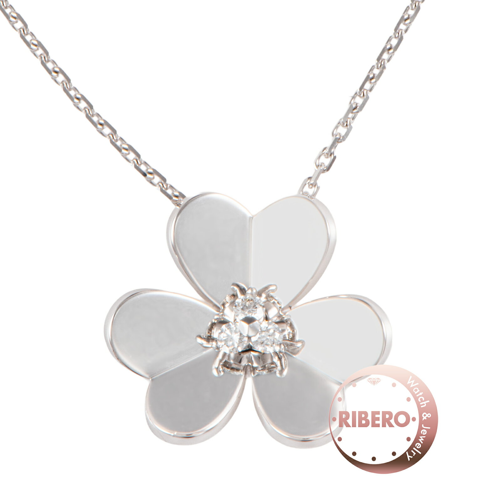 Rakuten - Van Cleef & Arpels ヴァンクリーフ＆アーペル フリヴォル ペンダント ラージモデル VCARD25300 ネックレス K18WG ダイヤモンド シルバー【中古】