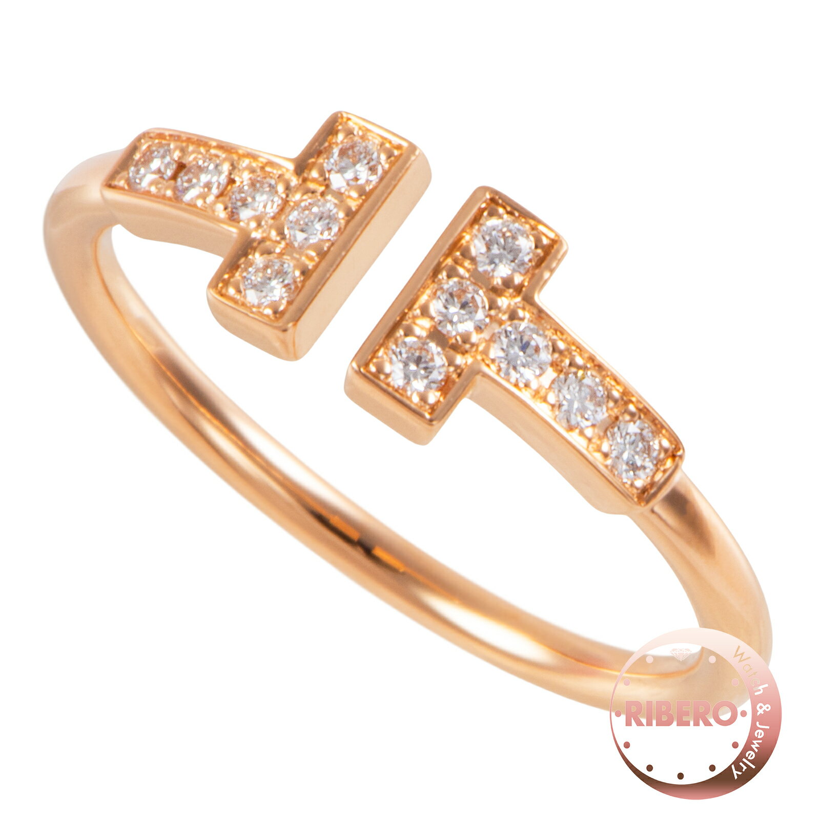 Rakuten - TIFFANY&Co. ティファニー ティファニーT ダイヤモンド ワイヤー リング 指輪 11号 K18RG ダイヤモンド ピンク ゴールド【中古】