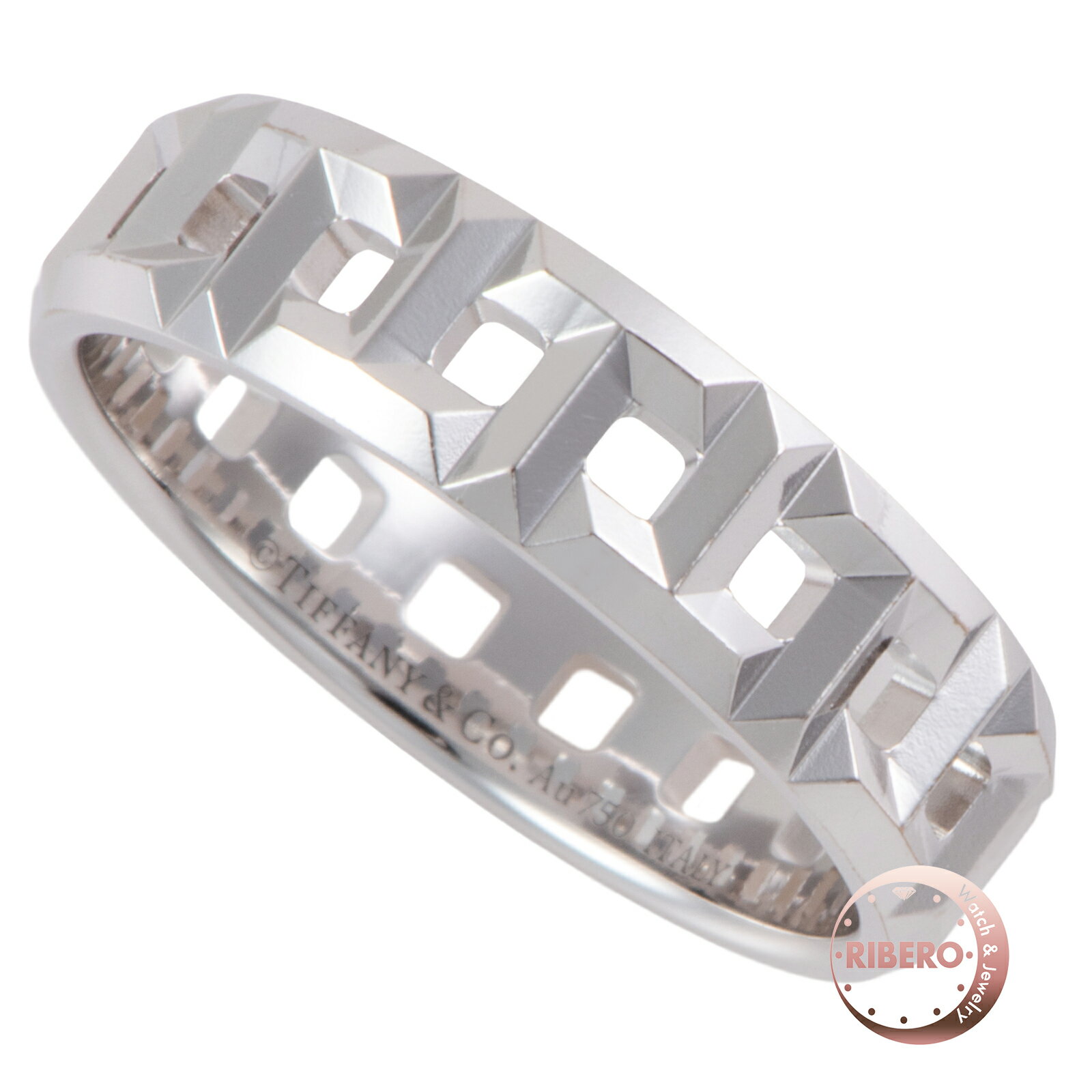Rakuten - TIFFANY&Co. ティファニー ティファニーT トゥルー ワイド リング 指輪 18号 K18WG シルバー【中古】