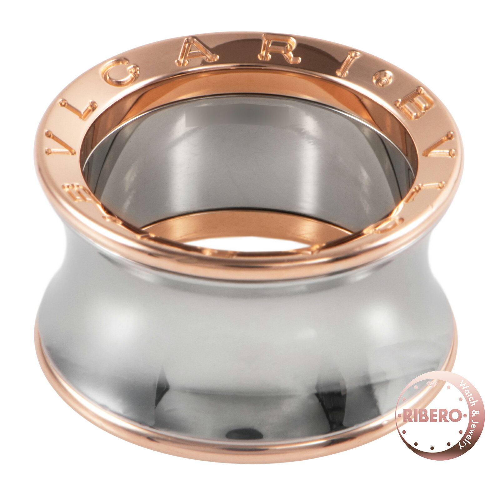 Rakuten - BVLGARI ブルガリ ビー・ゼロワン アニッシュカプーア リング 指輪 14号 K18PG ステンレススチール シルバー ゴールド【中古】