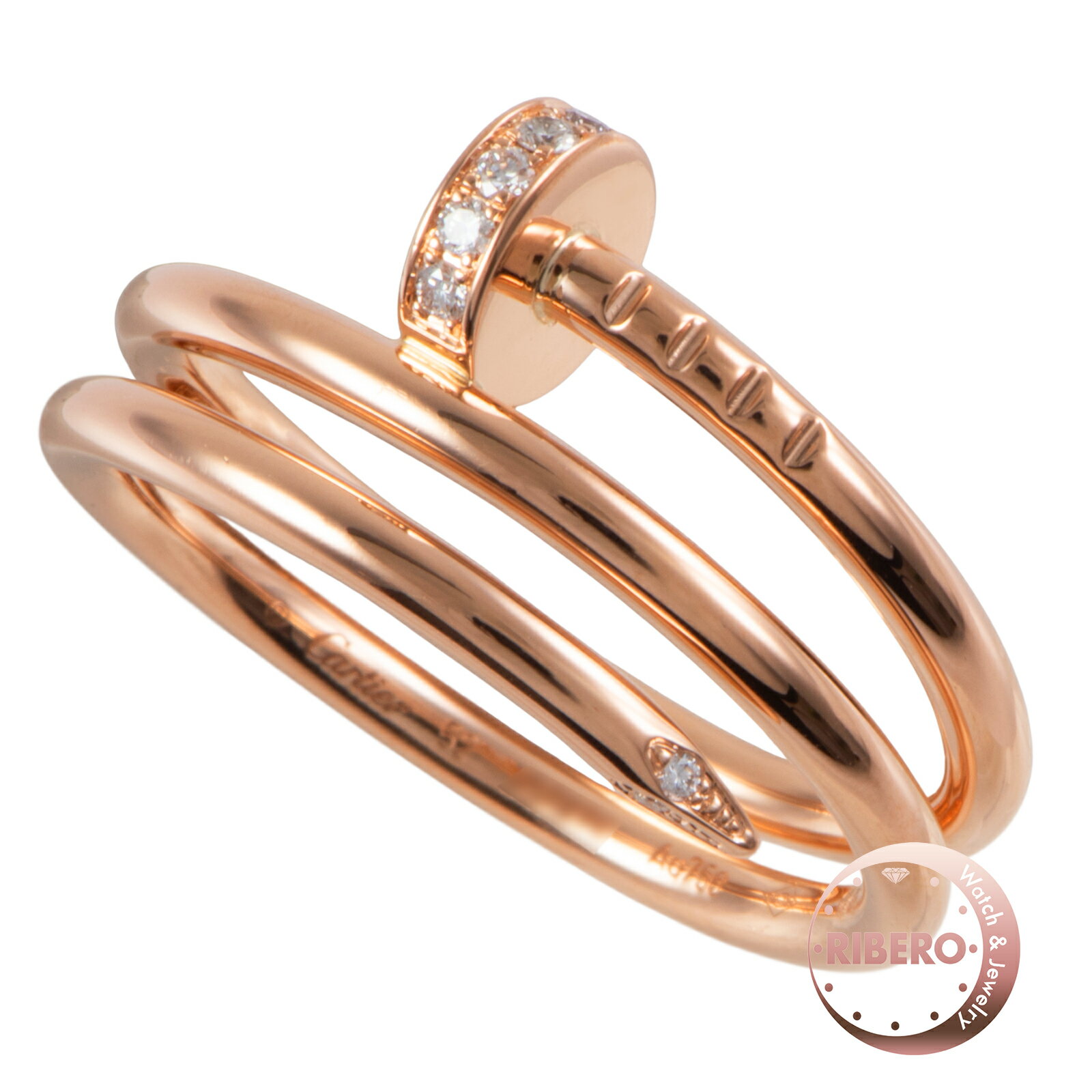 Rakuten - CARTIER カルティエ ジュスト アン クル リング ダブル ダイヤモンド B4210852 指輪 12号 K18PG ダイヤモンド ピンク ゴールド【中古】