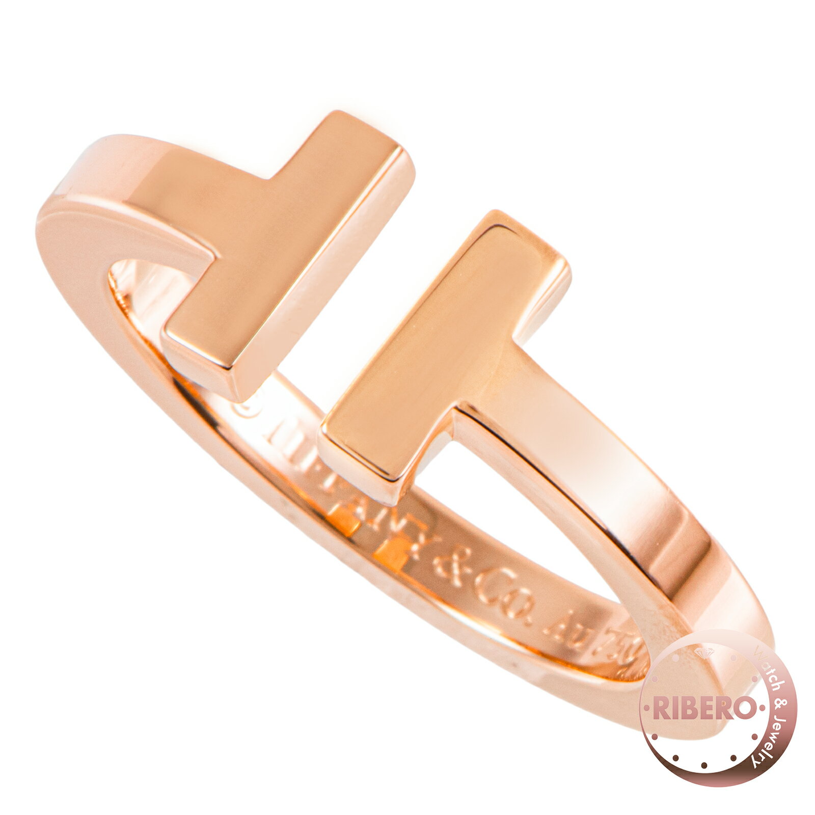 Rakuten - TIFFANY&Co. ティファニー ティファニーT スクエア リング 指輪 14号 K18RG ピンク ゴールド【中古】
