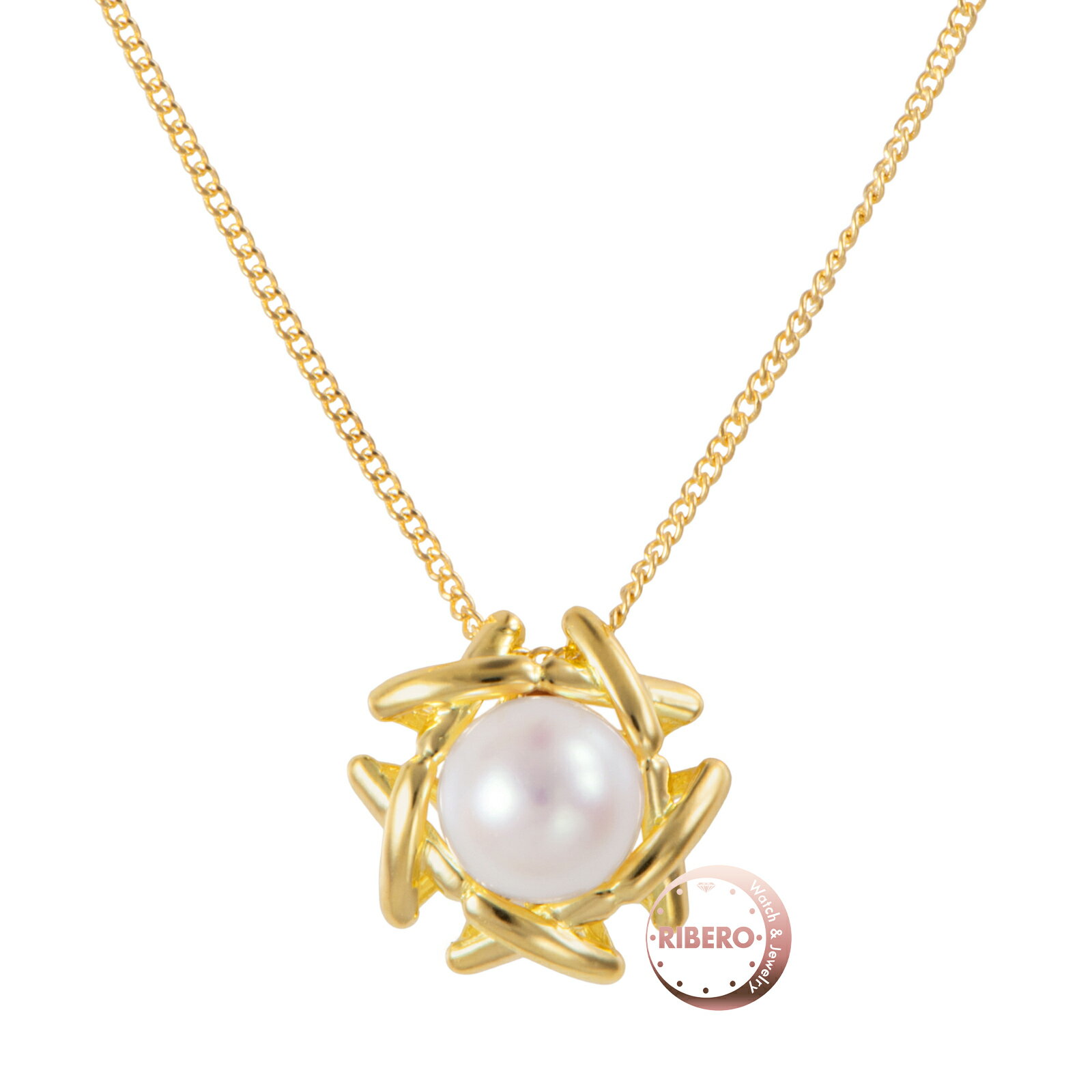 Rakuten - TIFFANY&Co. ティファニー キス アラウンド ネックレス ペンダント K18YG パール ゴールド ホワイト【中古】
