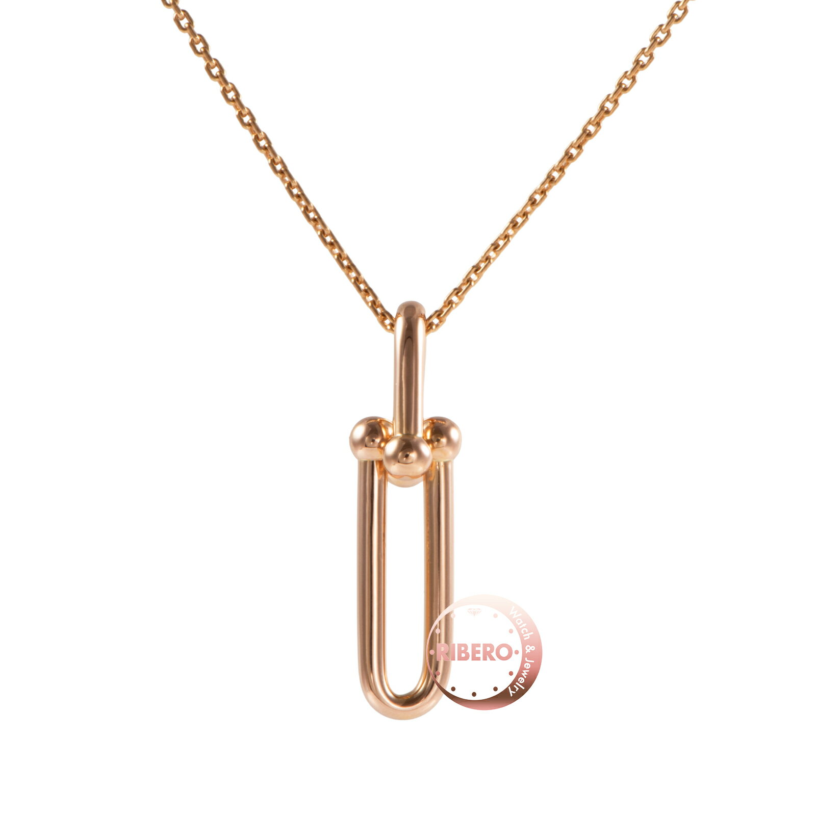 Rakuten - TIFFANY&Co. ティファニー ハードウェア リンク ペンダント ネックレス K18RG ピンク ゴールド【中古】