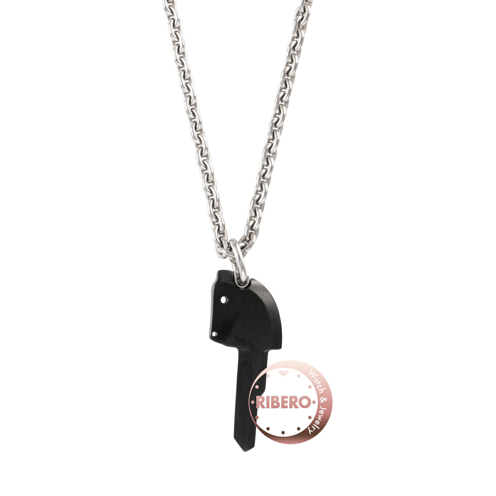Rakuten - HERMES エルメス シェーヌ ドゥ H ペンダント H100014FD00 バッファローホーン メタル シルバー ブラウン【中古】
