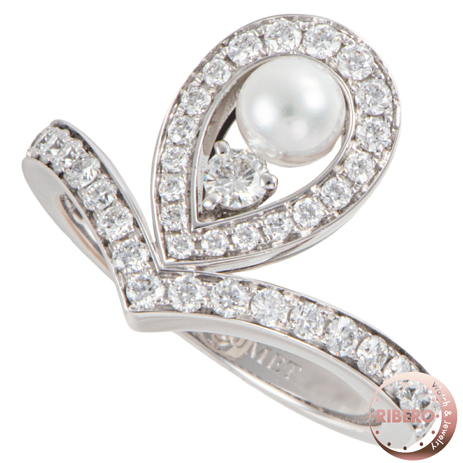 Rakuten - Chaumet ショーメ ジョゼフィーヌ コレクション エグレット リング 083289-050 指輪 10号 K18WG ダイヤモンド アコヤ真珠 シルバー ホワイト【中古】
