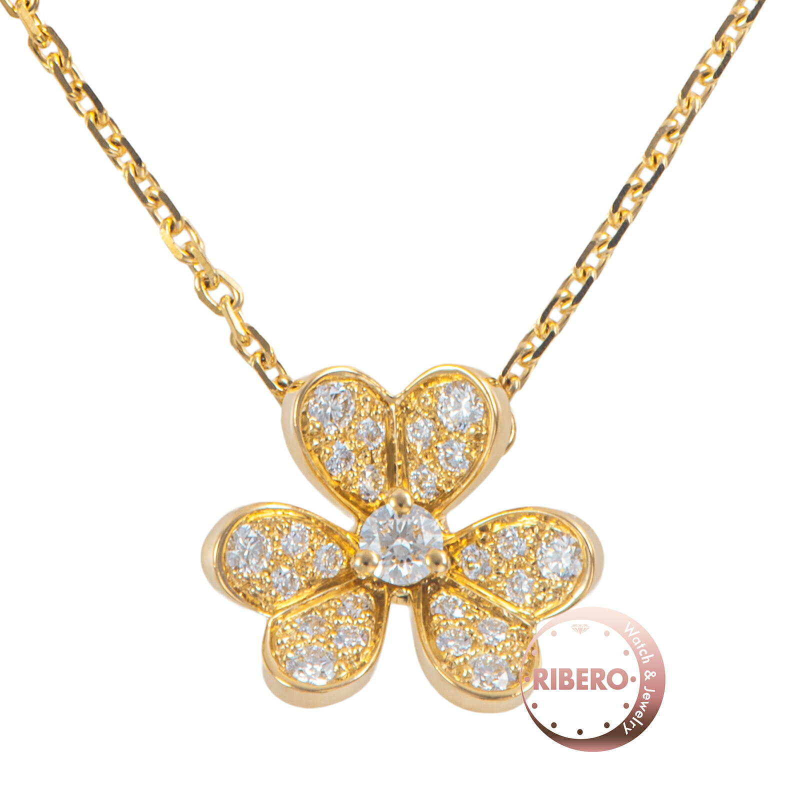 樂天商城 - Van Cleef & Arpels ヴァンクリーフ＆アーペル フリヴォル ペンダント ミニモデル VCARP24000 ネックレス K18YG ダイヤモンド ゴールド【中古】