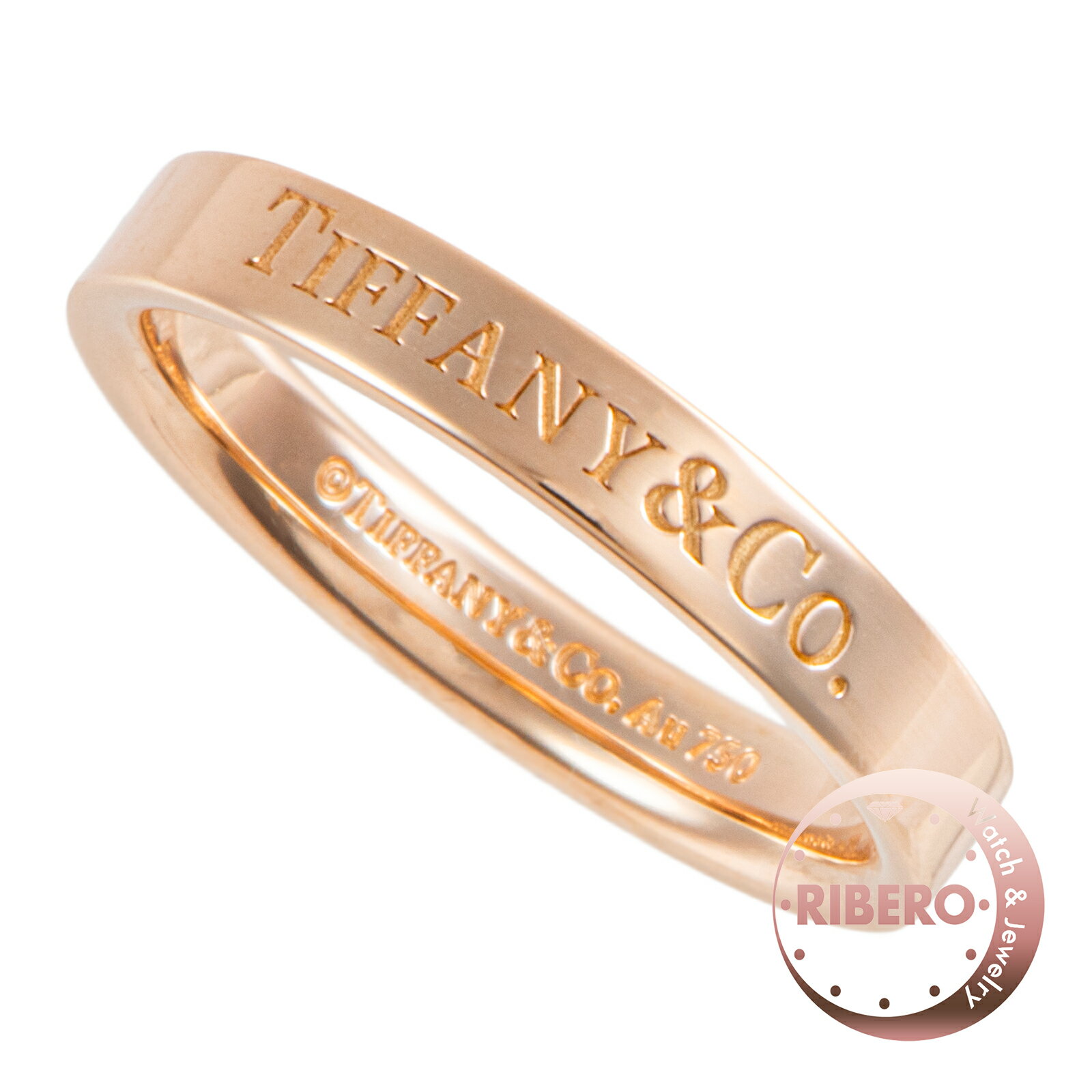 Rakuten - TIFFANY&Co. ティファニー フラット バンド リング 指輪 10号 K18RG ピンク ゴールド【中古】