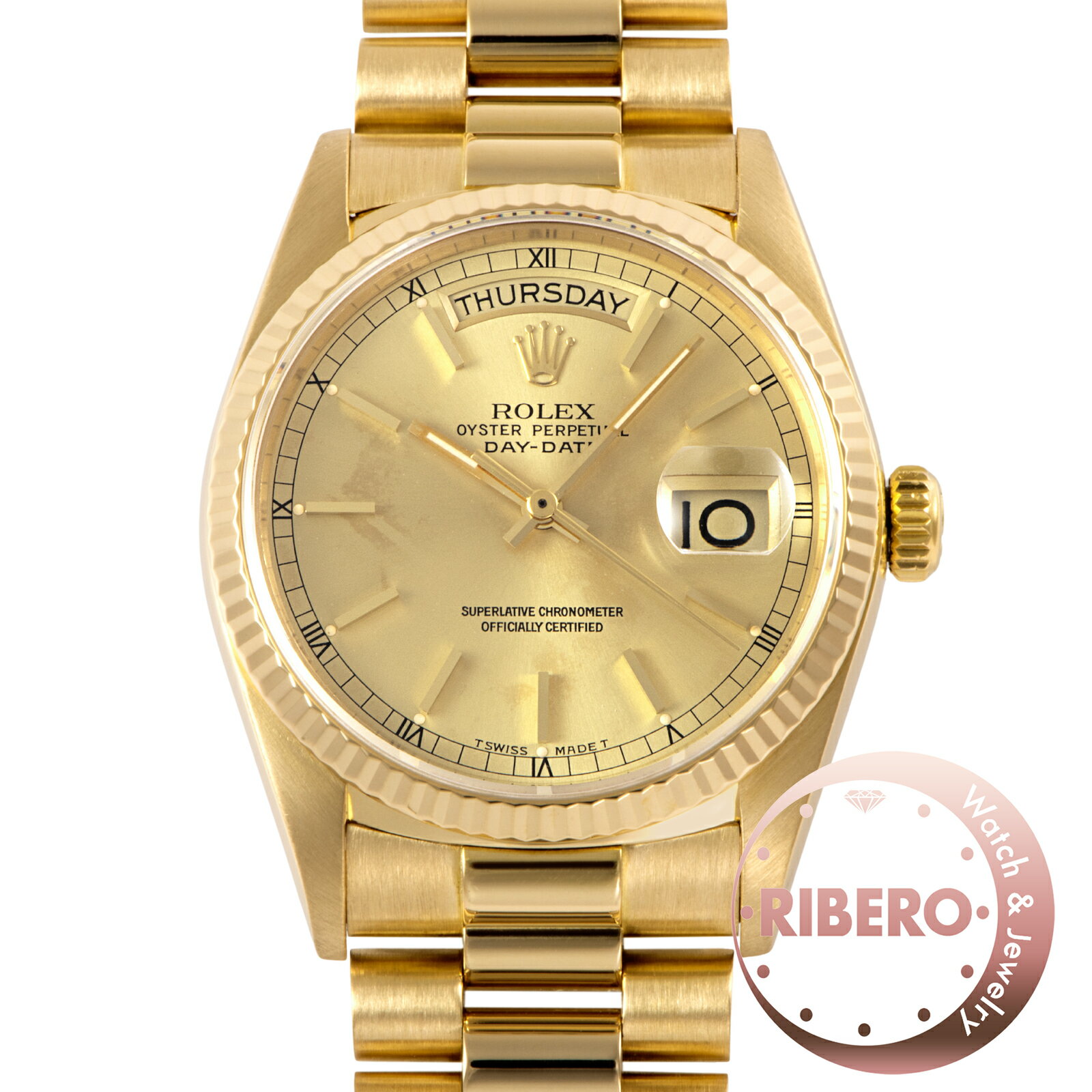 乐天商城 - ROLEX ロレックス デイデイト 18038 R番 Tritium K18YG【中古】