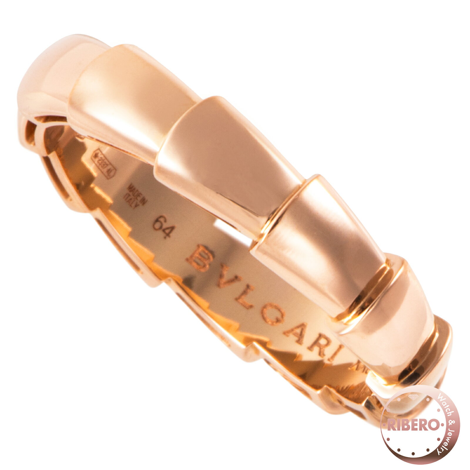 樂天商城 - BVLGARI ブルガリ セルペンティ ヴァイパー リング 358774 指輪 24号 K18PG ピンク ゴールド【中古】