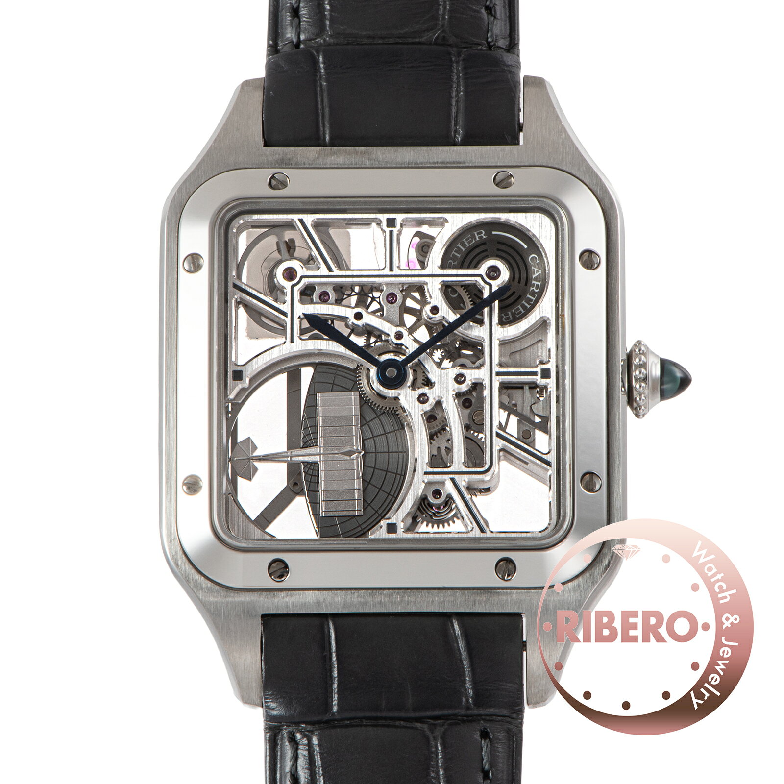 Cartier カルティエ サントスデュモンLM WHSA0032 スケルトン ステンレススチール【中古】