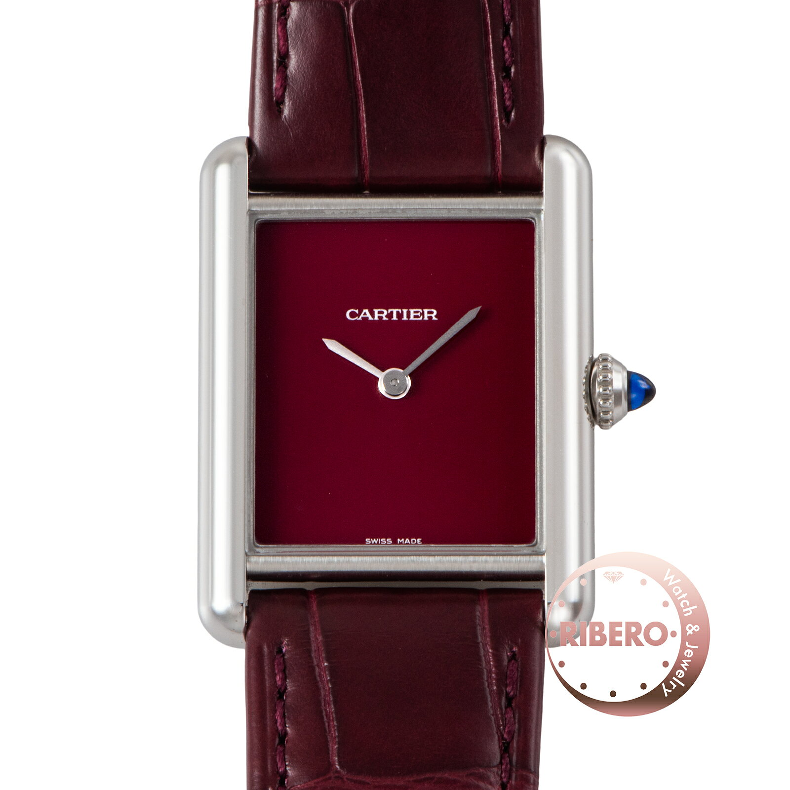 Cartier カルティエ タンクマストLM WSTA0054 バーガンディー ステンレススチール【中古】