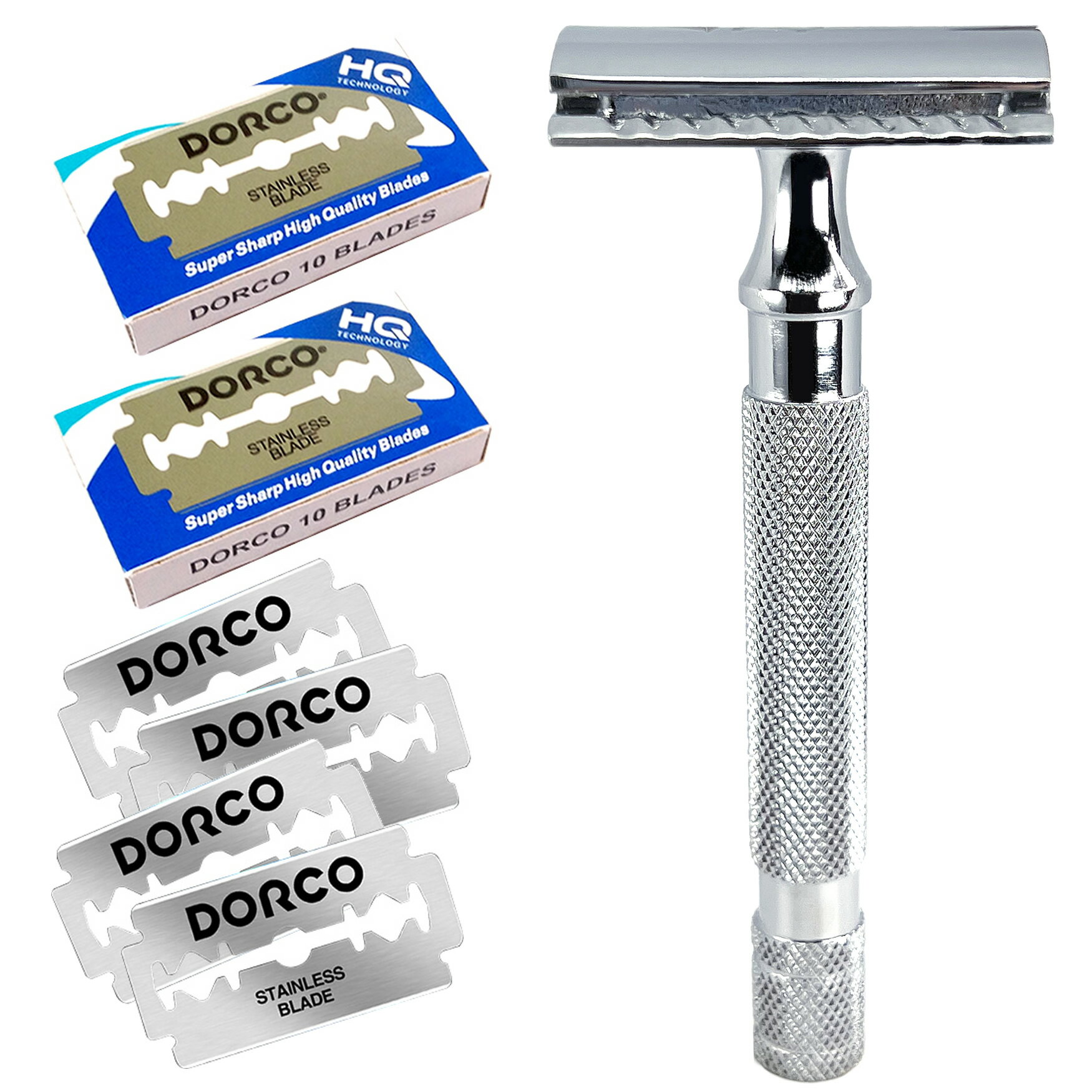 \店内全品★P10倍!/【感動深剃り】両刃カミソリ W Plata 剃刀 髭剃り 顔剃り 替刃20枚付き メンズ フェイス ボディ スネ毛 ムダ毛 産毛 一枚刃...