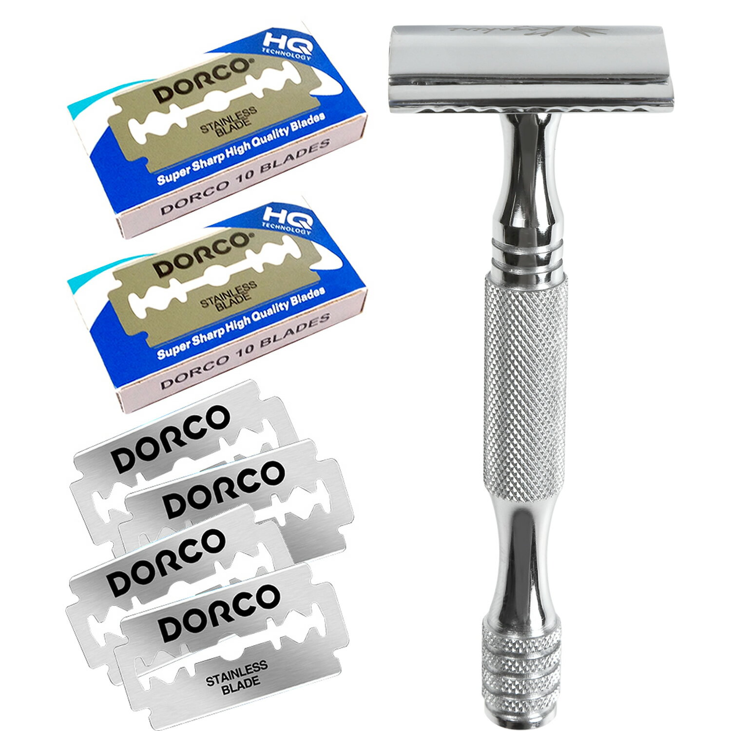 \店内全品★P10倍!/【感動深剃り】両刃カミソリ W Zeneus 剃刀 髭剃り 顔剃り 替刃20枚付き メンズ フェイス ボディ スネ毛 ムダ毛 産毛 一枚...