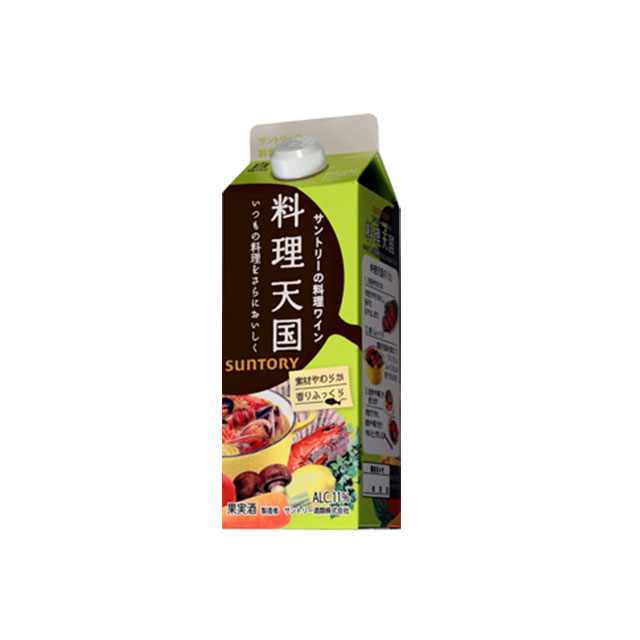 サントリー 料理天国 白 11度 500ml パックワイン 【 国産ワイン ひとり パック入り パック プレゼント 酒 お酒 白ワイン ワイン 洋酒 内祝い さけ 贈り物 ギフト 手土産 わいん ワインギフト 父の日ギフト 父の日 お中元 御中元 料理 】【 ワインならリカオー 】