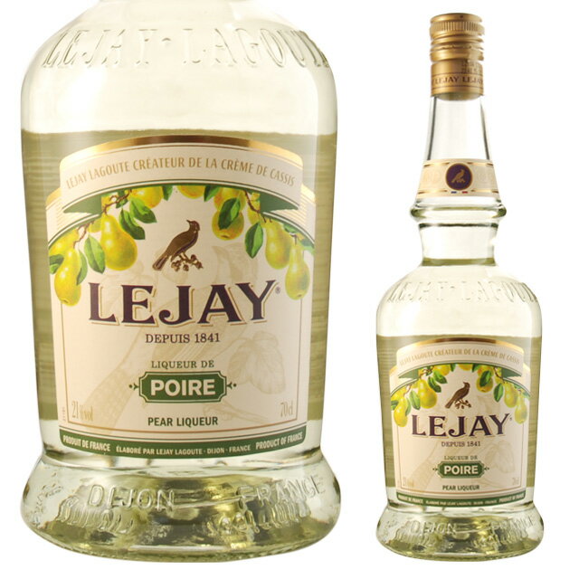 LEJAY CREME DE PEAR1830年にフランス・ブルゴーニュで創業のルジェ・ラグート社製品です。お店等でもよく使用される大人気商品です。欧州産ペア（西洋梨）果汁のフルーティで濃厚な香りです。甘味と酸味のバランスが絶妙で本国フランスでも人気のリキュールです。 ルジェはこちら ----------------------------------------------------------------------- 【産地】 フランス 【生産者】 ルジェ ラグート社 【度数】 21度 【内容量】 700ml -----------------------------------------------□お酒 引越し 挨拶 昇進祝い 退職祝い お返し 還暦祝い 手土産 ディナー 就職祝い 男性 女性 父 母 彼氏 彼女 ギフト 内祝い 退職 お礼 誕生日 プレゼント 結婚祝い リキュール 通販 楽天結婚引出物 結婚内祝い 結婚御祝い 快気祝い 全快祝い 新築内祝い 上棟祝い 長寿祝い 就職内祝い 他各種内祝い・お返し 新築祝い 初老祝い 古稀祝い 喜寿祝い 傘寿祝い 米寿祝い 卒寿祝い 白寿祝い 長寿祝い お返し お中元・お歳暮 年始挨拶 ゴルフコンペ 記念品 賞品 暑中見舞い 残暑見舞い 【ギフト包装一覧はこちら】