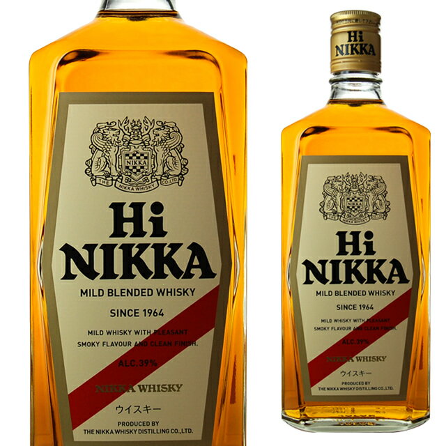 HI NIKKA2級ウイスキーの時代から酒税法の限度一杯までモルトを使用し、カフェグレーンをブレンド。やわらかなモルト香とカフェグレーンの香ばしく軽やかな香りが調和。甘さとコク、ほのかなピート、しっかりと伸びのある味わいです。ほのかなビター感、すっきりとしたキレのよい後味が特長です。----------------------------------------------------------------------- 【産地】 日本 【生産者】 ニッカウイスキー 【度数】 39度 【内容量】 720ml -----------------------------------------------□お酒 引越し 挨拶 定年退職 ニッカウィスキー ニッカウヰスキー ニッカウイスキー 男性 女性 父 母 彼氏 ギフト 内祝い 誕生日 プレゼント 結婚祝い ウイスキー 国産ウイスキー ウィスキー 洋酒結婚引出物 結婚内祝い 結婚御祝い 快気祝い 全快祝い 新築内祝い 上棟祝い 長寿祝い 就職内祝い 他各種内祝い・お返し 新築祝い 初老祝い 古稀祝い 喜寿祝い 傘寿祝い 米寿祝い 卒寿祝い 白寿祝い 長寿祝い お返し お中元・お歳暮 年始挨拶 ゴルフコンペ 記念品 賞品 暑中見舞い 残暑見舞い 【ギフト包装一覧はこちら】