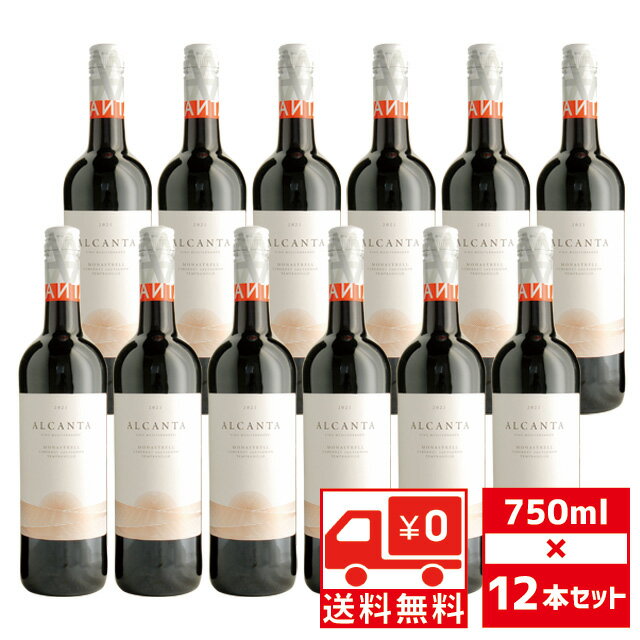 [送無][セット12] ビィーニャ アルカンタ 赤 750ml ×12本 箱なし 赤ワイン 送料無料 【 お酒 ワイン ワインセット洋酒 酒 おさけ ギフ..