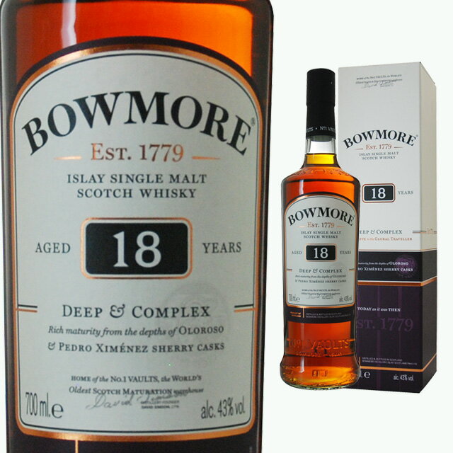 BOWMORE [箱入] ボウモア18年 ディープ & コンプレックス 700ml【ウイスキー ウィスキー 酒 お酒 洋酒 ギフト お礼 家飲み お祝い 誕